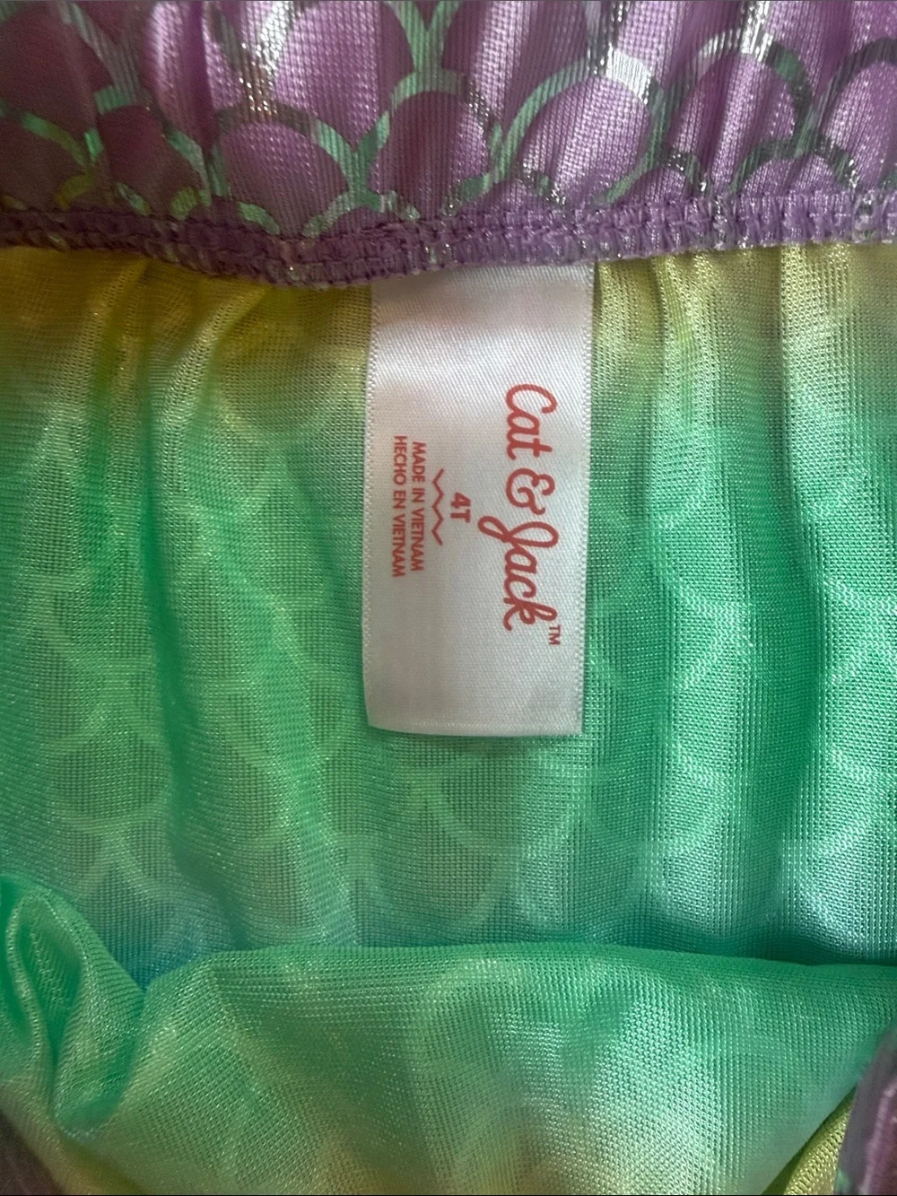 Cat & Jack girls Iridescent Mermaid Swim Skirt 4T